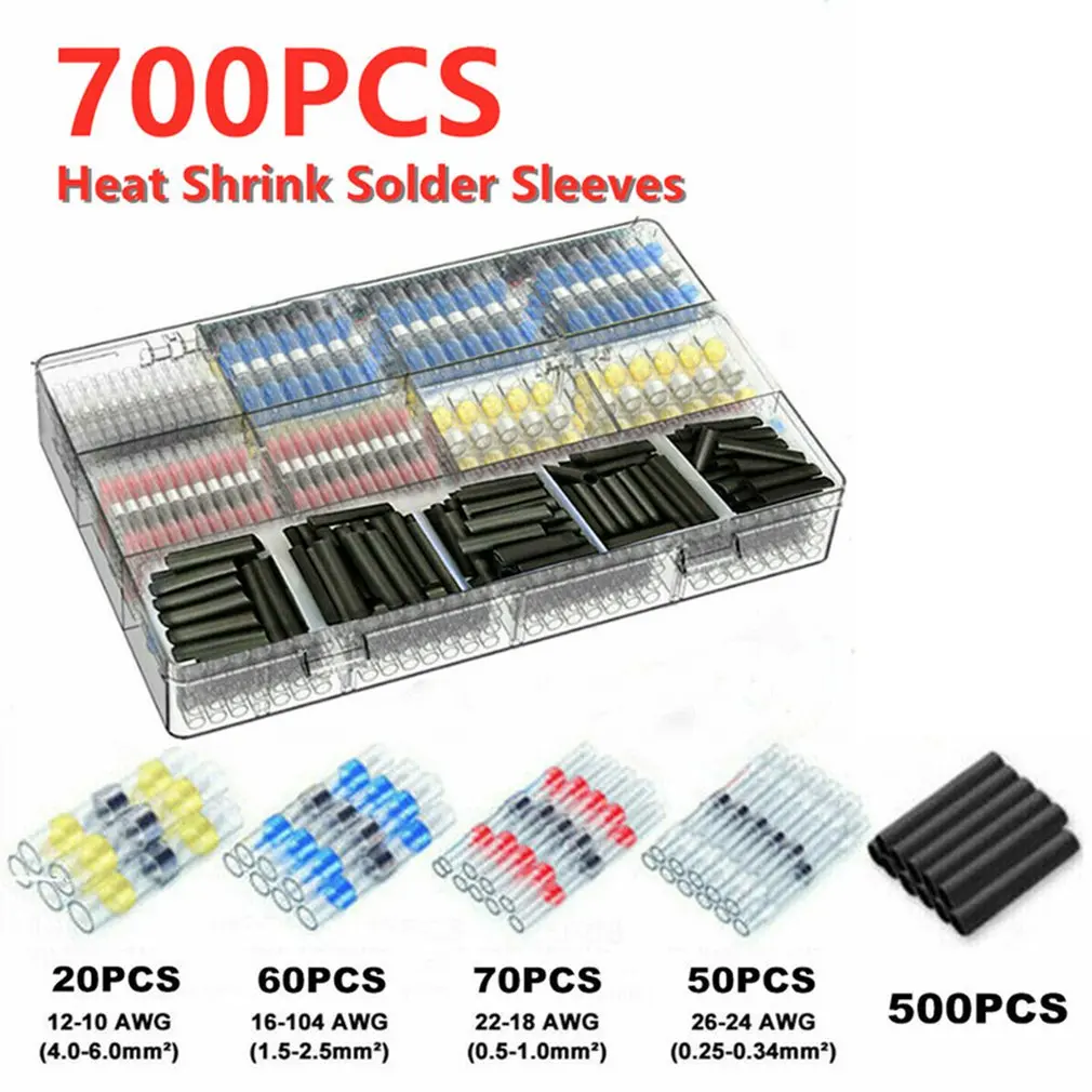 

Промежуточные клеммы, термоусадочные стыковые обжимные водонепроницаемые паяльные уплотнения, электрические стыковые соединители, набор ...