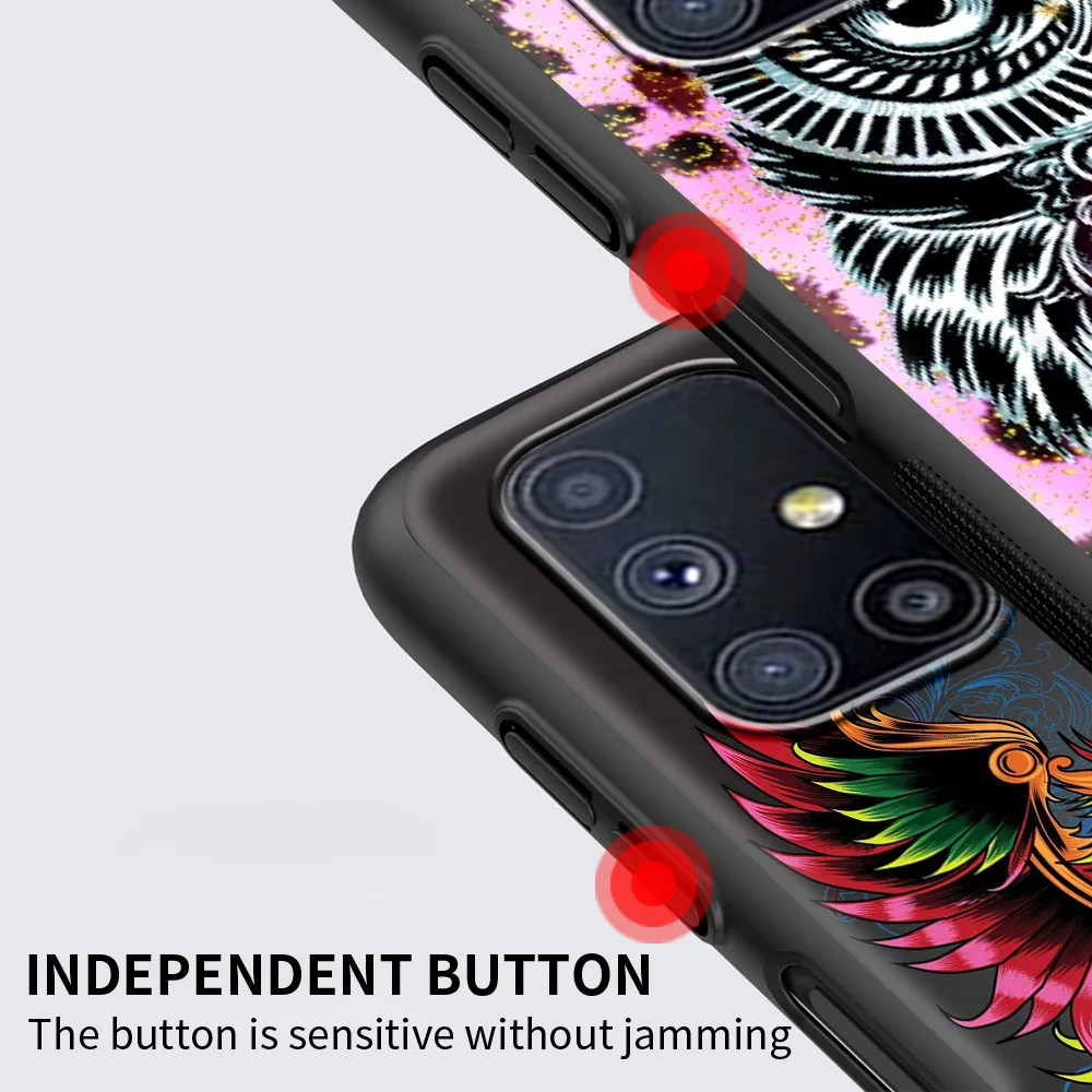 

Lovely Animal Owl Shockproof Coque for Samsung Galaxy M01 M11 M21 M31 M31S M51 A7 A9 2018 Silicone Phone Fall Case Shell