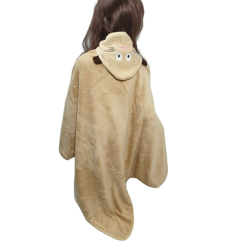 

Soft Coral Fleece Absorbent Children Cartoon Hooded Bathrobe Bath Towel