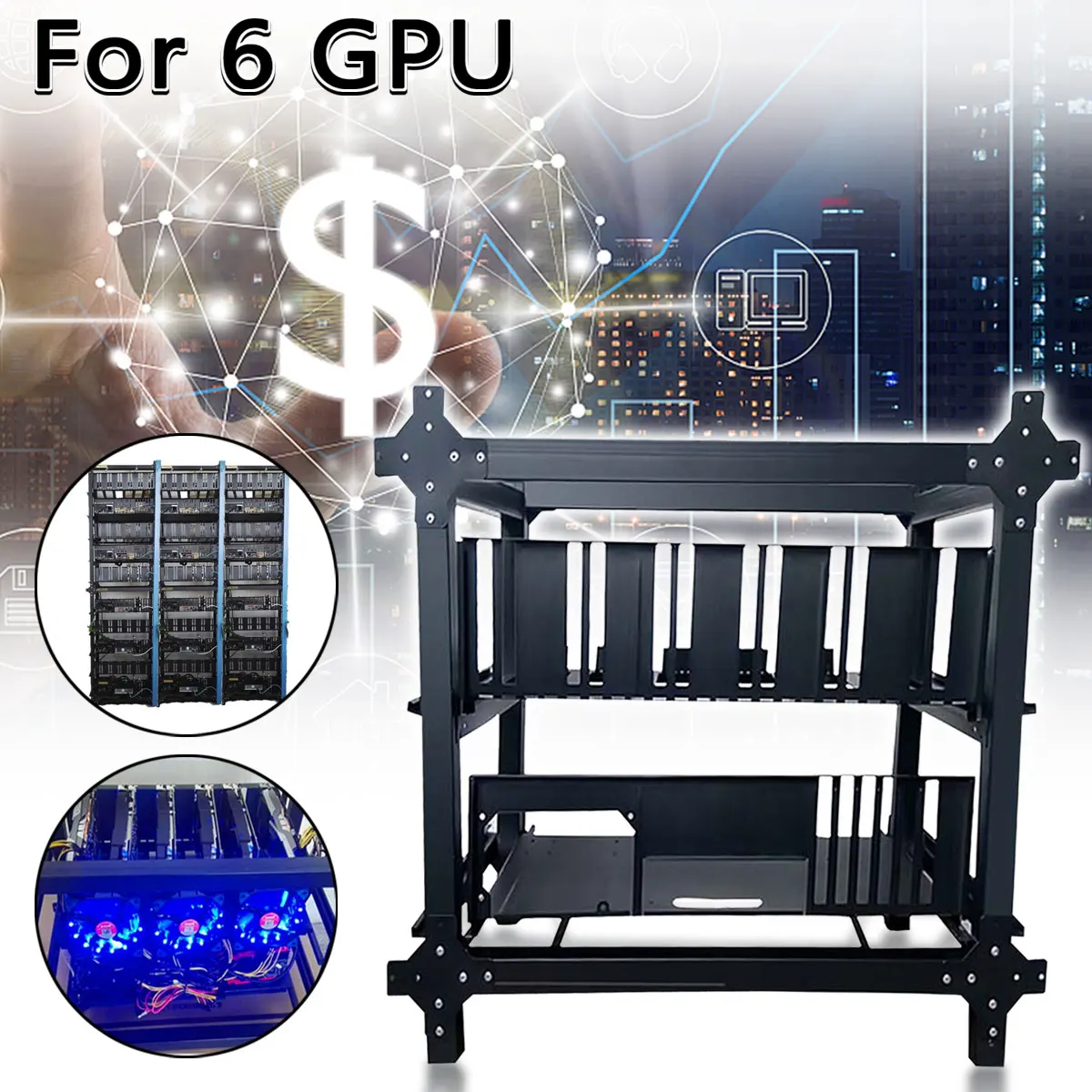 Новый 6 GPU открытый воздух Pro Майнинг компьютер Сделай Сам - Цена: 10050.71