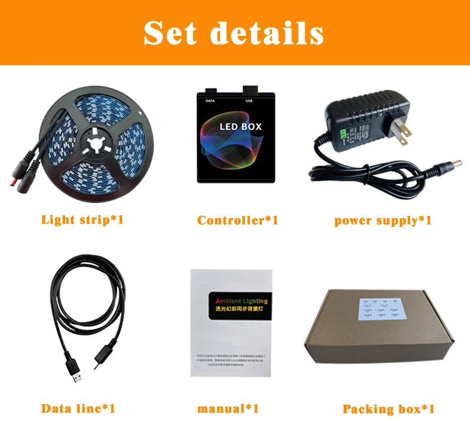 5 в В WS2812b 5050 Светодиодная светильник та Rgb лента Иллюзия Синхронизация с ПК экран