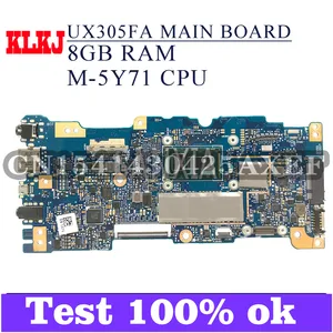 KLKJ UX305FA Laptop Motherboard For ASUS ZenBook UX305FA UX305F
Original Mainboard 8GB-RAM M-5Y71 CPU