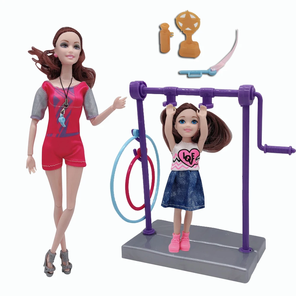 

11.5 / 5 Inch Fashion Barbies Sports Mother-Child Combination Package Barbies Accessories Children Plastic Toys