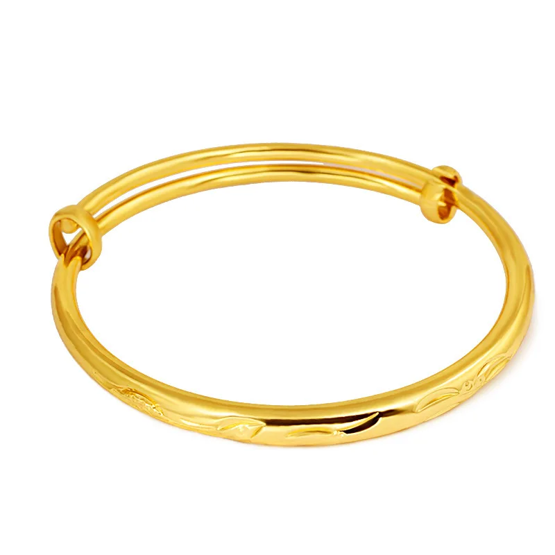 

Luxury 18k Yellow Gold Bracelet Bangle For Women Dragon Phoenix Adjustable Gold Bracelet Bangles Bride Wedding Fine Jewelry Gift