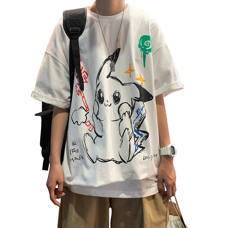 

Super Fire Super Size Short-sleeved T-shirt Men And Women Trend Wild Loose Graffiti Half-sleeved Tide Brand Pickup Hip-hop