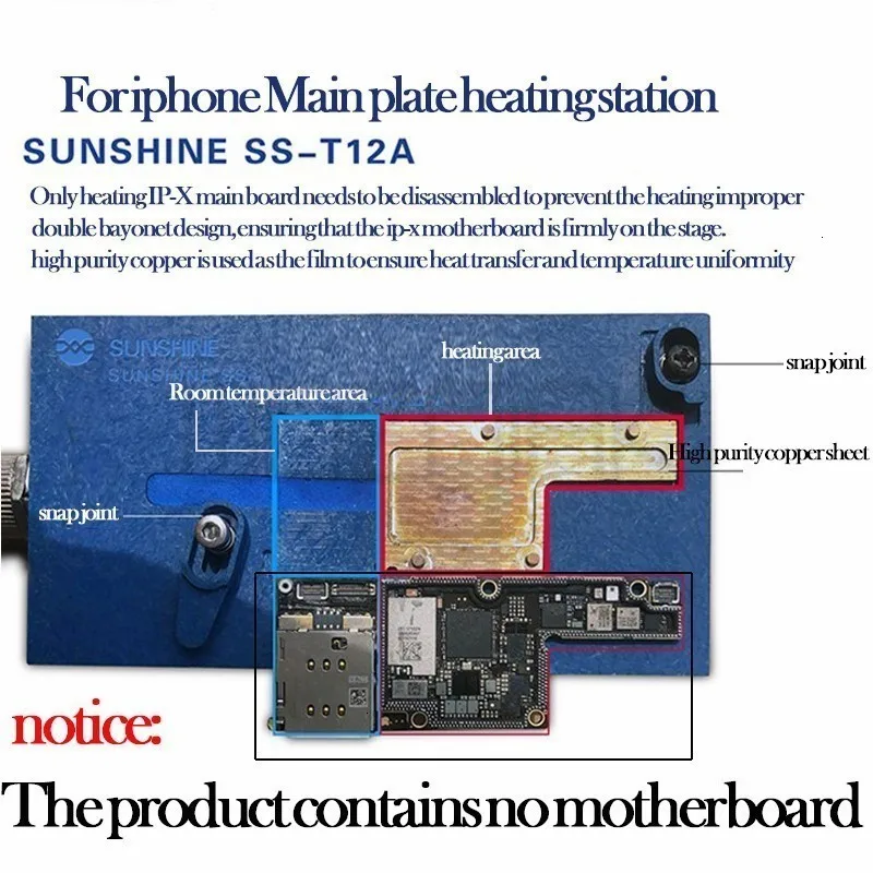 Sunshine T12A-X3 3-в-1 паяльная станция комплект инструмент для ремонта материнской платы для iPhone X XS MAX Процессор NAND нагрева разборки платформы