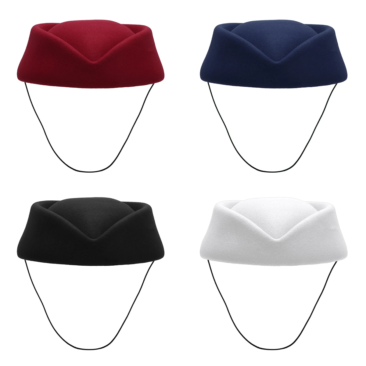 Шляпа стюардессы из искусственного фетра шляпа-таблетка для женщин КАПЛЕВИДНАЯ