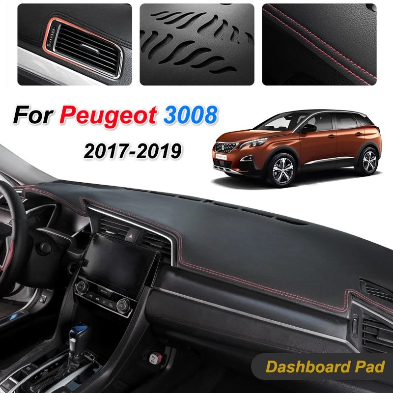 

for Peugeot 3008 2017 2018 2019 Mk2 3008Gt Gt Anti-Slip Mat Dashboard Cover Pad Sunshade Dashmat Protect Carpet Car Accessories