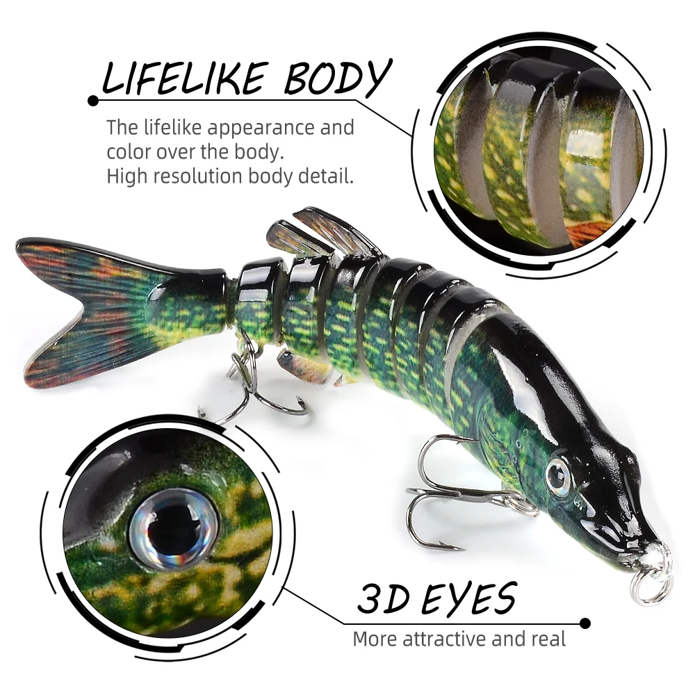 Многошарнирные рыболовные приманки-воблеры приманка для ловли щуки окуня