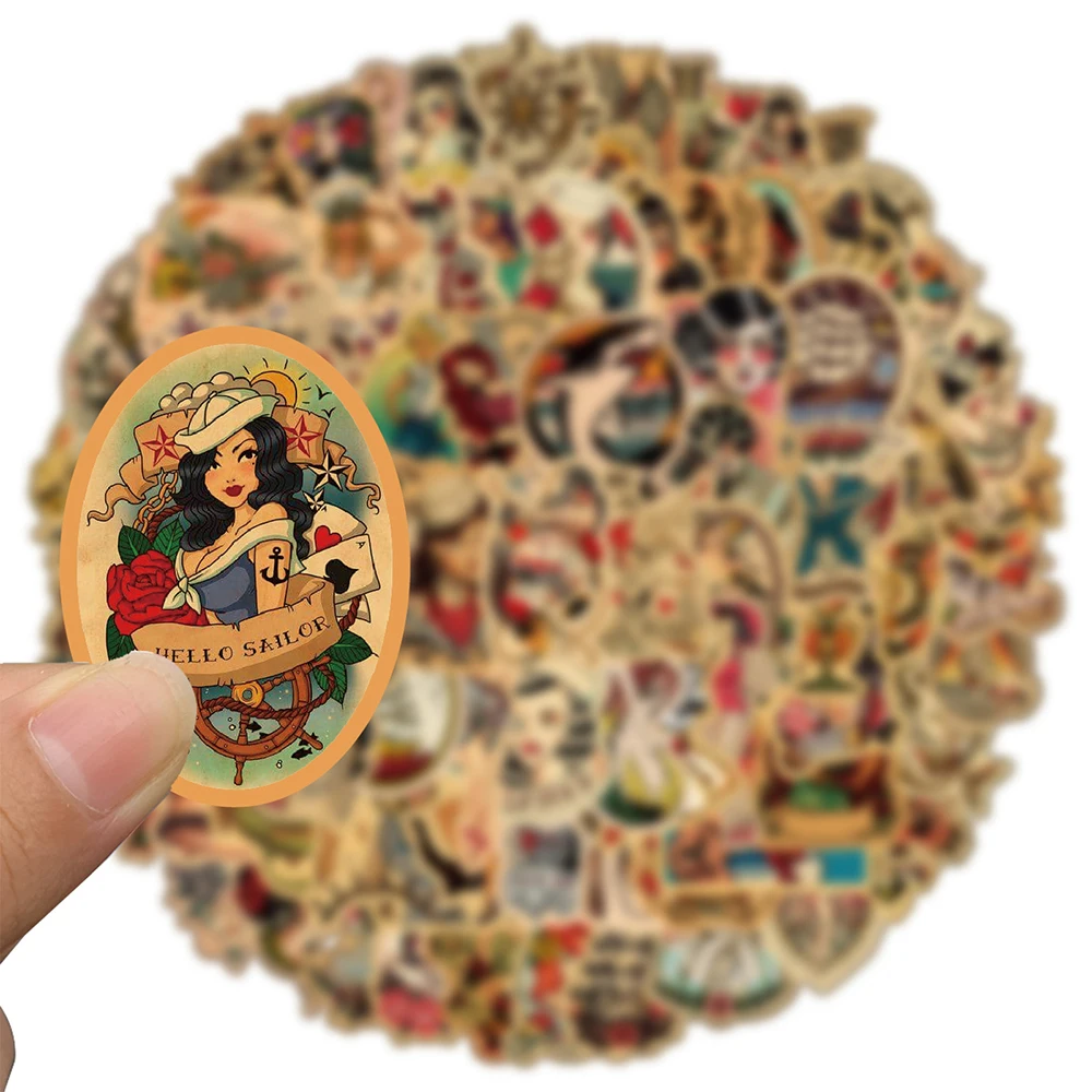 1050100pcs classic retro sexy girl graffiti stickers skateboard luggage laptop guitar bike phone cool sticker decal kid toy free global shipping