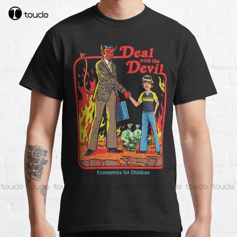 

Deal With The Devil Economics For Children 80S 90S Retro Vintage Graphic Funny Classic T-Shirt Funny Shirts Tee Shirts