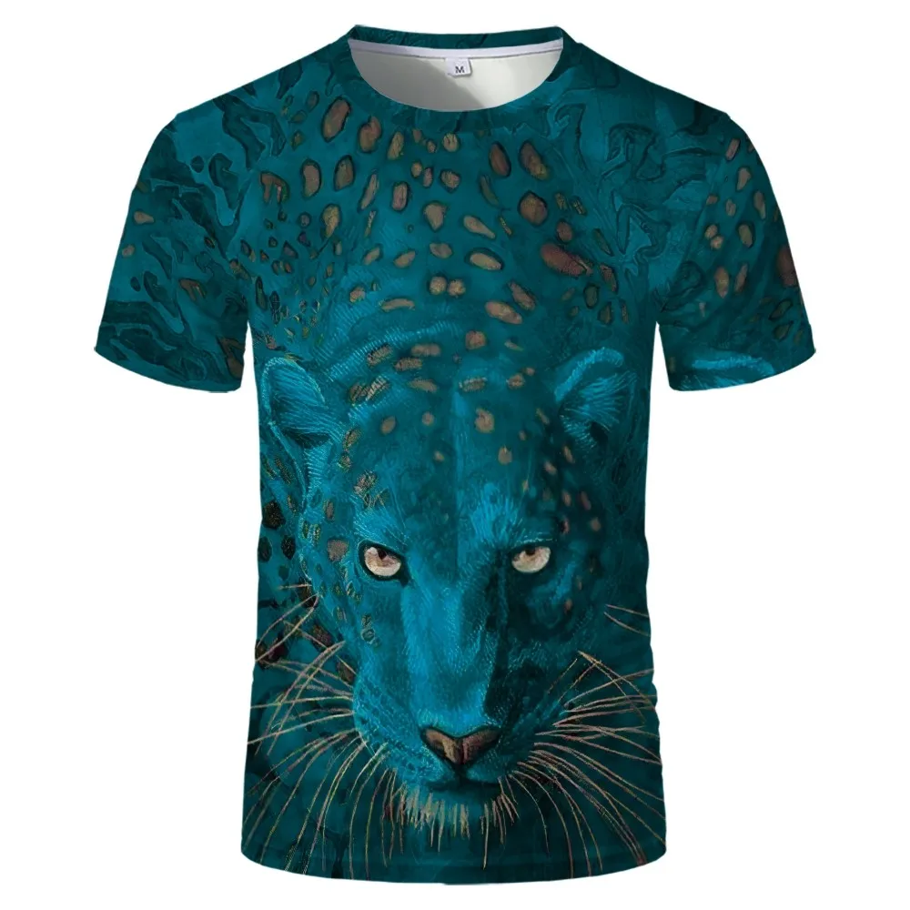 

2021 Hot Sale Men's 3D Printing T-shirt Animal Short Sleeve Summer Round Neck Sport Multi-size Harajuku Top