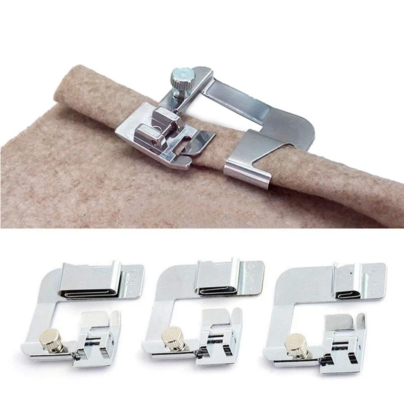 

Sewing Machine Feet,3Pcs Rolled Hem Pressure Foot Set (1/2 Inch,3/4 Inch,1 Inch),With 3Pcs Narrow Rolled Hem Presser Feet And Ad