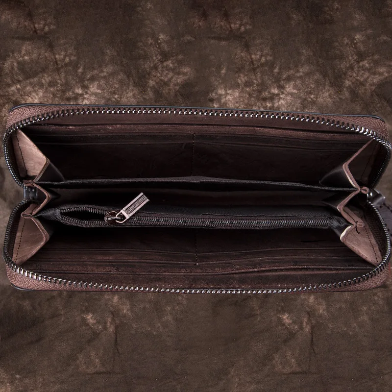 

YourSeason Genuine Leather Men And Ladies Luxury Hand Wallet 2021 Cowhide Women Vintage Floral Clutch Wallets Phone Purse