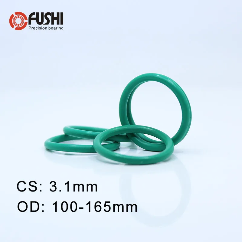 

CS3.1mm FKM Rubber O RING OD 100/105/110/115/120/125/130/135/140*3.1 mm 20PCS O-Ring Fluorine Gasket Oil seal Green ORing