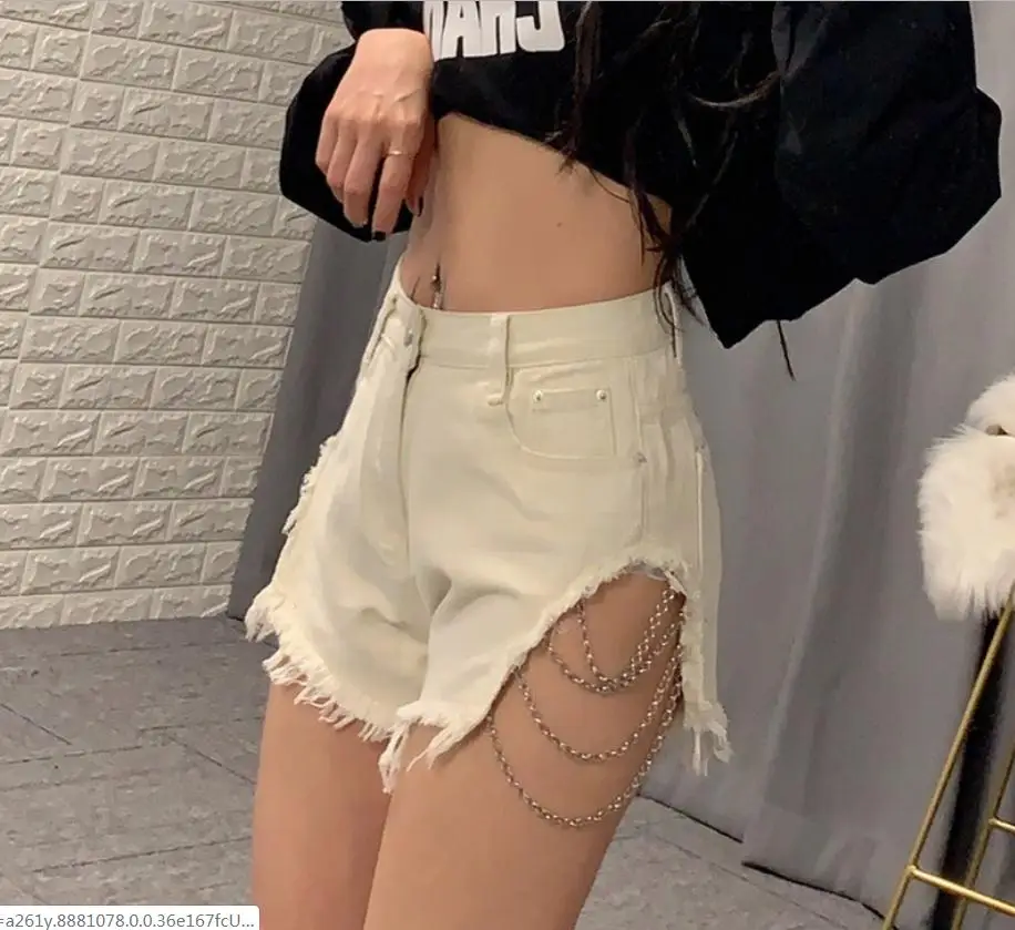 Шорты женские джинсовые с высокой талией пикантные модные короткие штаны из