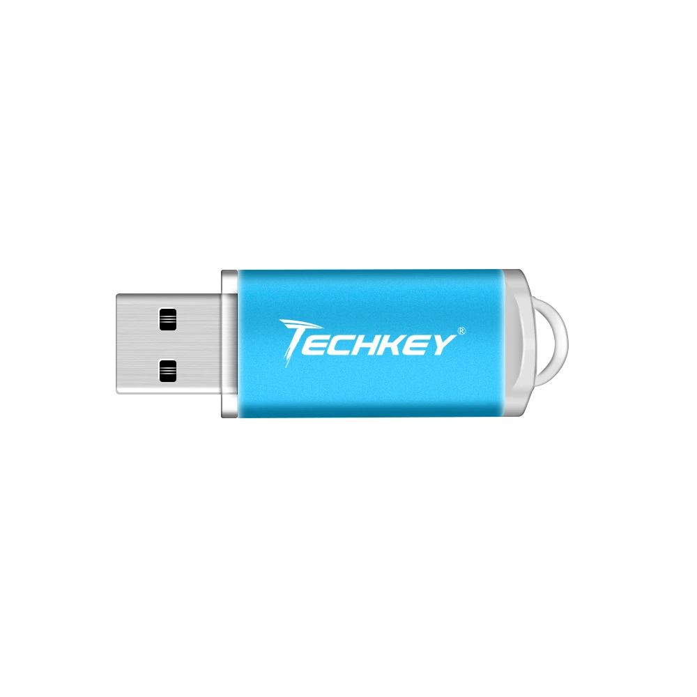Techkey usb falsh drive 16 ГБ 32 ГБ 8 ГБ 4 ГБ флешка usb2.0 memory stick реальная емкость usb pen drive флешка usb cle - Цвет: light blue