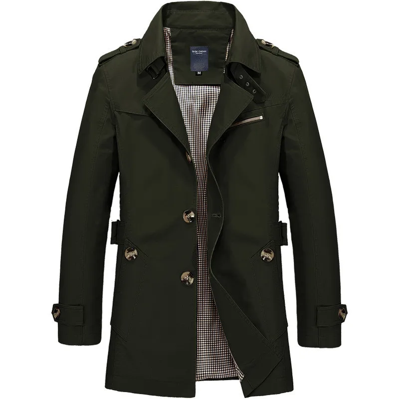 2020 Autumn Winter Casual Jackets Coat Men Plus Size 5XL Men's Trench men Cotton Fabric Trenchcoat Masculina Windbreaker | Мужская