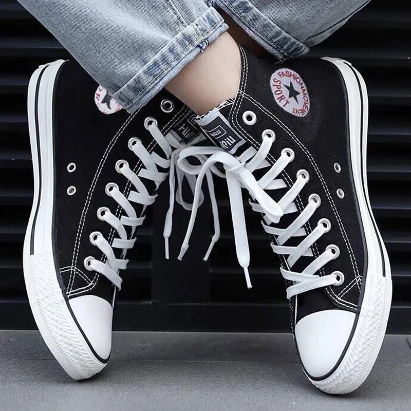 

Men Canvas Sneakers Lovers Comfortable Shoes Flats Casual Women Red White Black Blue Breathable Walking shoes Plus Large Size 44
