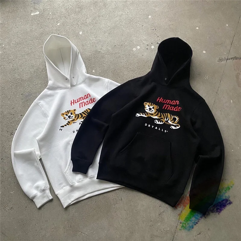 

2021fw Human Made Tiger Hoodie Men Women Best Quality Cartoon Graphic Printed Human Made Hooded Sweatshirts Pullovers