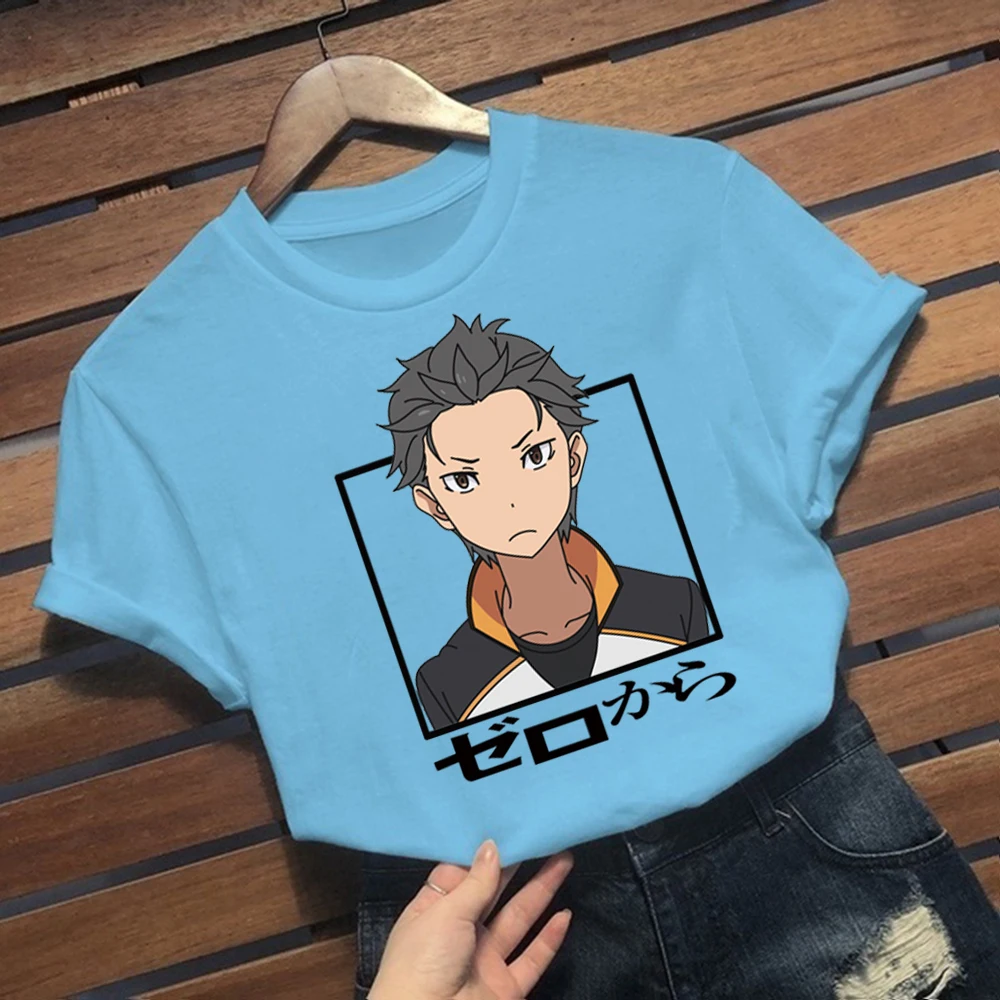 

Anime Re Zero T-shirt O-neck Short Sleeve Casual Woman Cloth