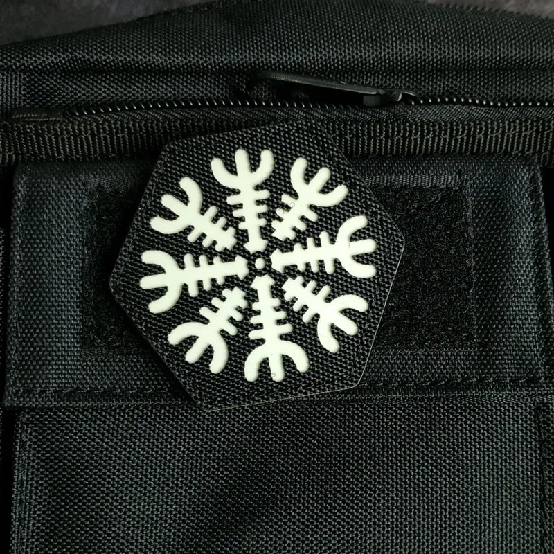 Скандинавский Викинг Компас Руна логотип светящийся патч Снежинка птица