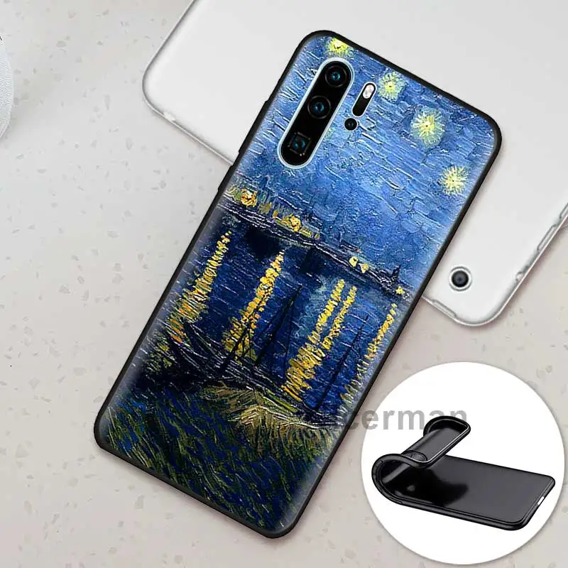

Van Gogh Aesthetic Art Case for Huawei P20 Pro P40 Lite E P30 P Smart Plus Z 2019 Capas Black Silicone Phone Coque Shell