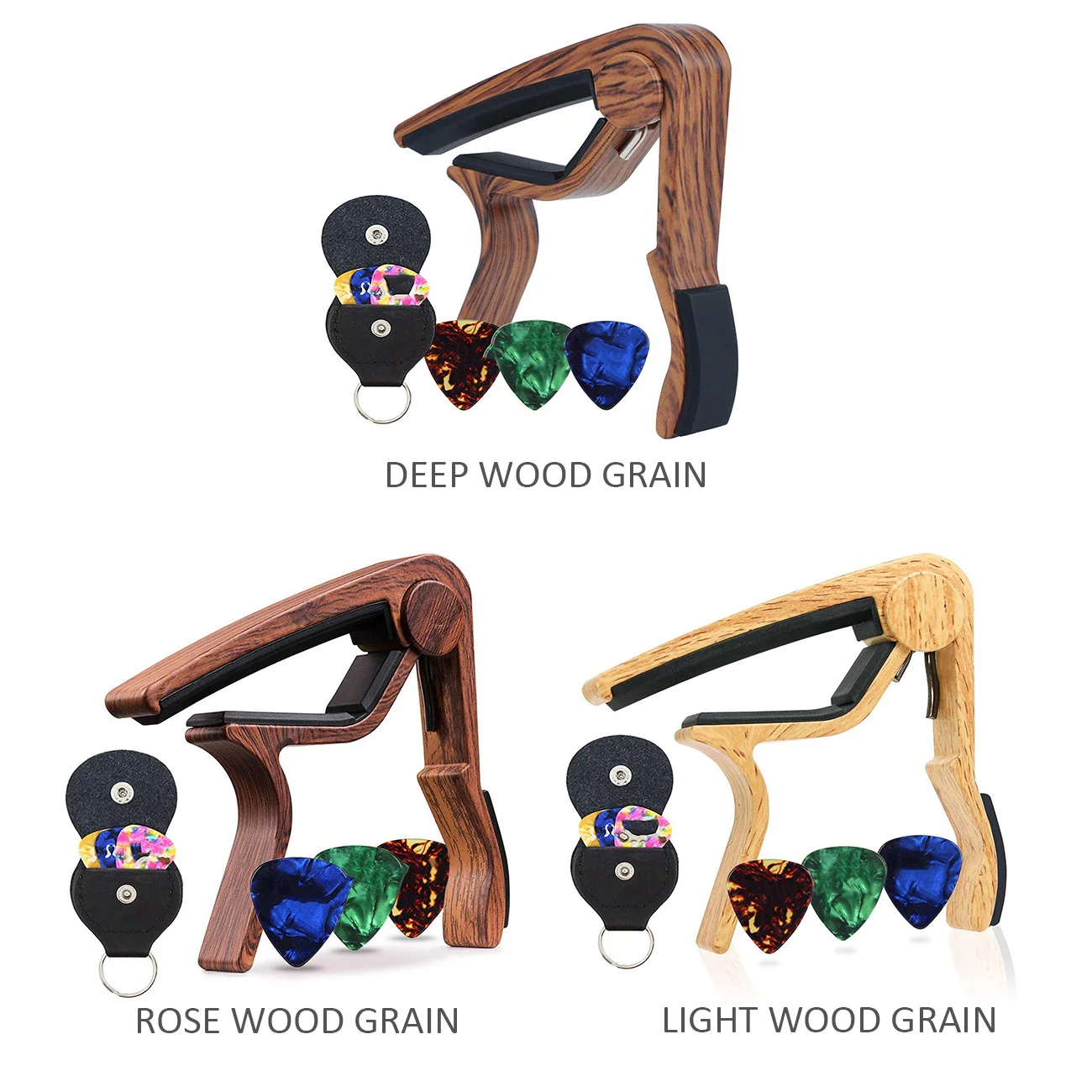 

Wood Guitar Capo with Pick + pick clip for Guitar Ukulele Tuning Musical Instrument Accessories Tone Adjusting