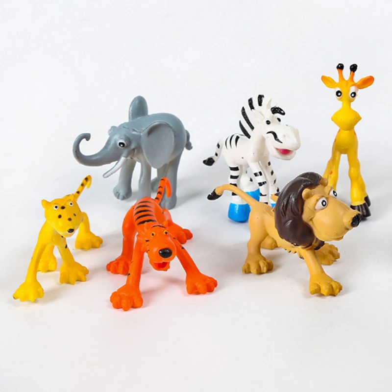 6 шт./компл. украшение для торта на тему леса Зебра слон Лев Жираф Тигр Леопард