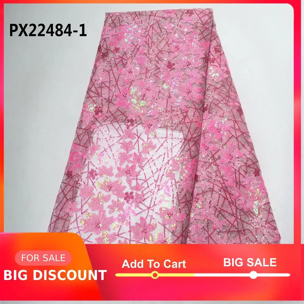 Платье розового цвета с блестками из органзы и кружева в африканском стиле|Ткани