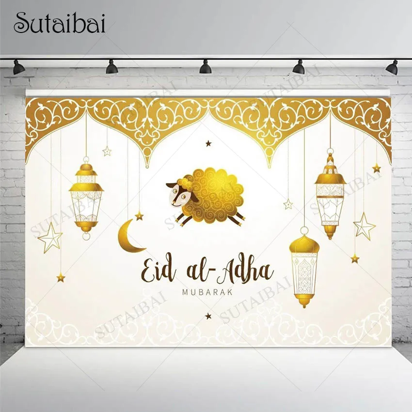

Ид Аль Адха Мубарак фото фон Рамадан кареем овец исламская мечеть мусульманская Золотая Луна Звезда фото фон плакат