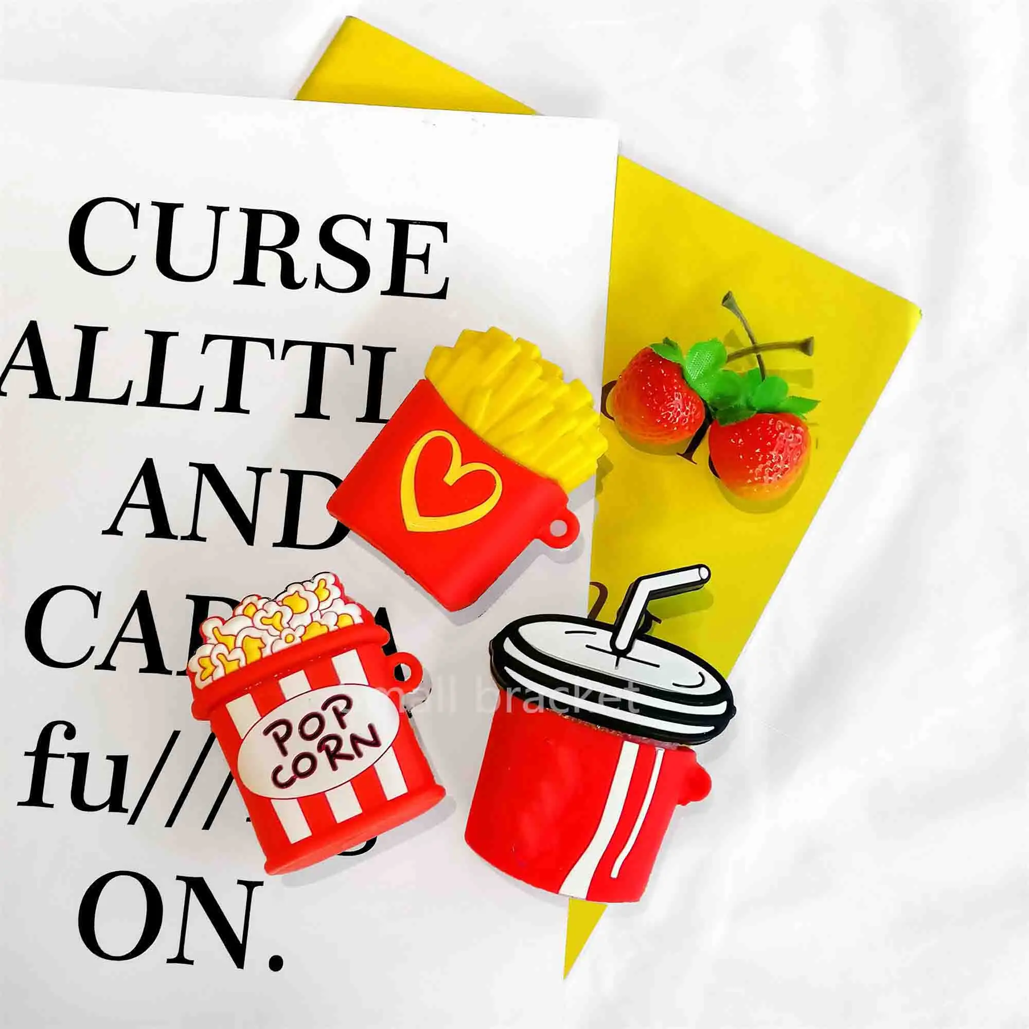 Силиконовый чехол для наушников Apple AirPods с изображением попкорна | Электроника