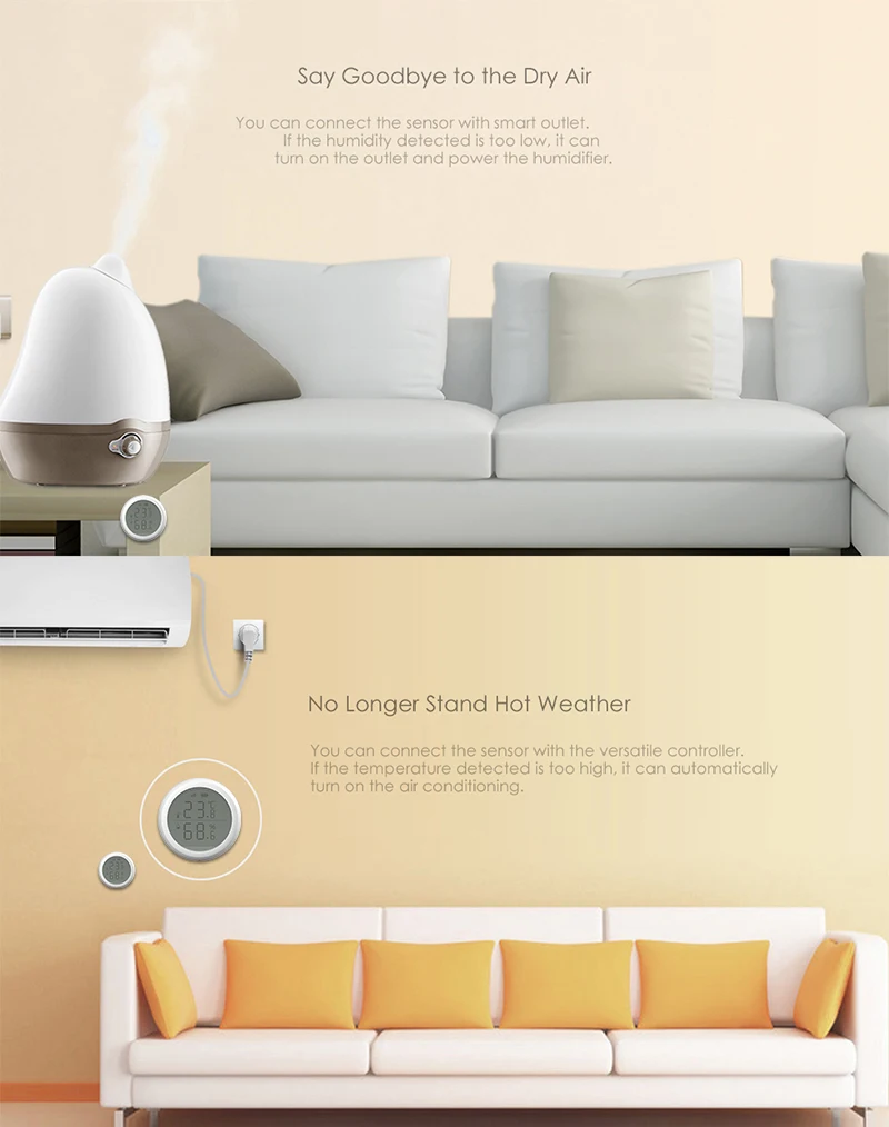 

Tuya Zigbee Smart Home WIFI Wireless Temperature Sensor Home Automation Scene Security Alarm Temperature Sensor