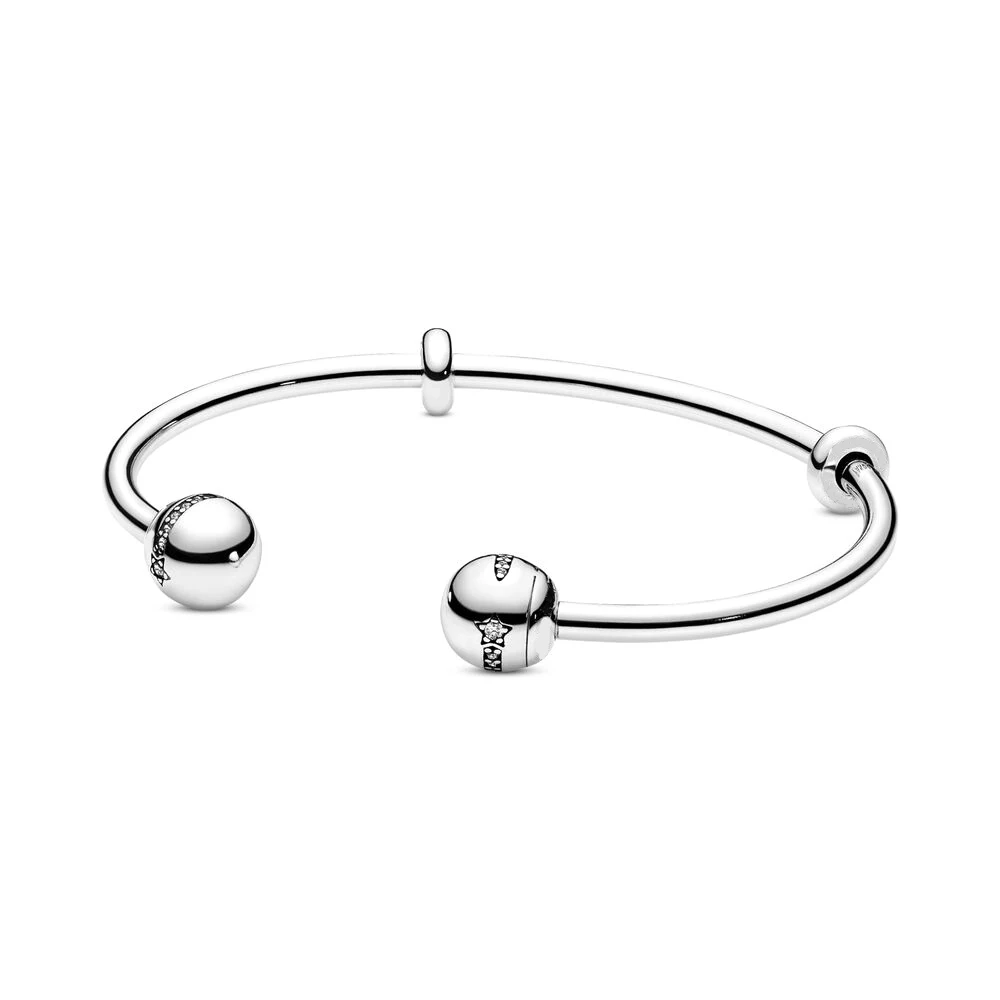 

2019 NEW 100% 925 Sterling Silver Christmas Limited Meteor Opening Bangle Bracelet Fit Women Original Fashion DIY Jewelry Gift