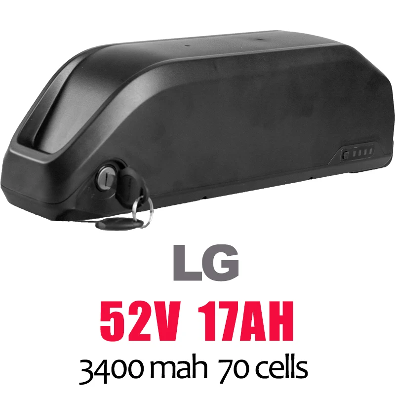 52V17AH Ebike LG литиевая батарея 48 в 52 в 21 Ач 23.8ач для Bafang BBS02 BBSHD мотор электрический велосипед литий-ионный аккумулятор ebike чехол для батареи - Цвет: 52V17AH