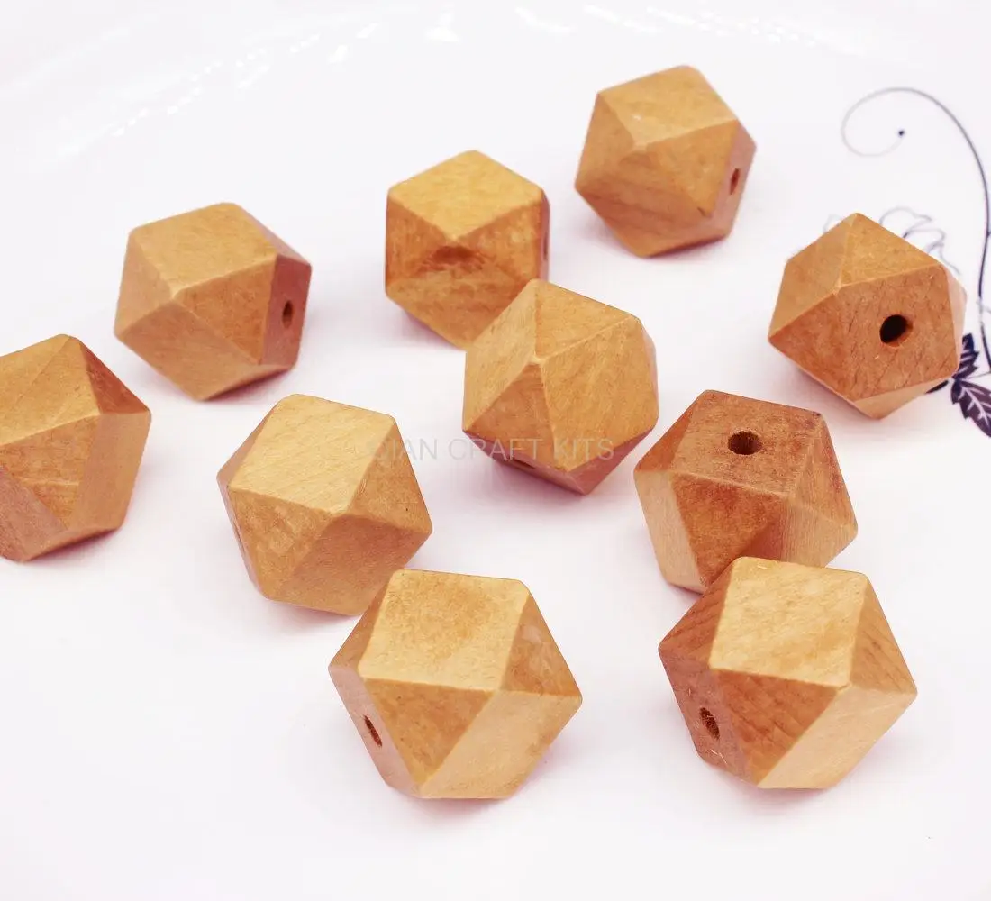 200pcs big bulk Geometric Wood Beads light brown wood 27mm Do it Yourself necklace | Украшения и аксессуары