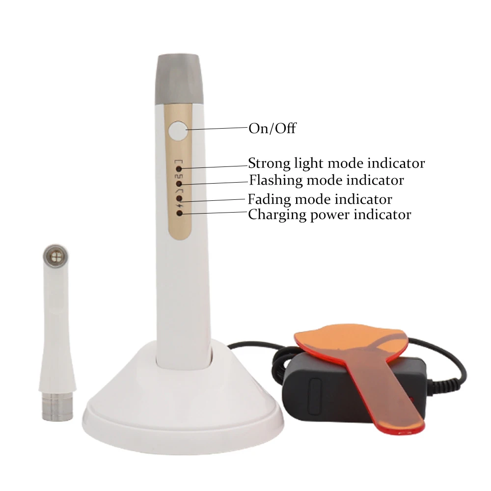 Dental 1 Second LED Curing Light Wireless Cordless Curing Lamp Machine High Power 10W 2200mah Large Capacity Dentistry Equipmen