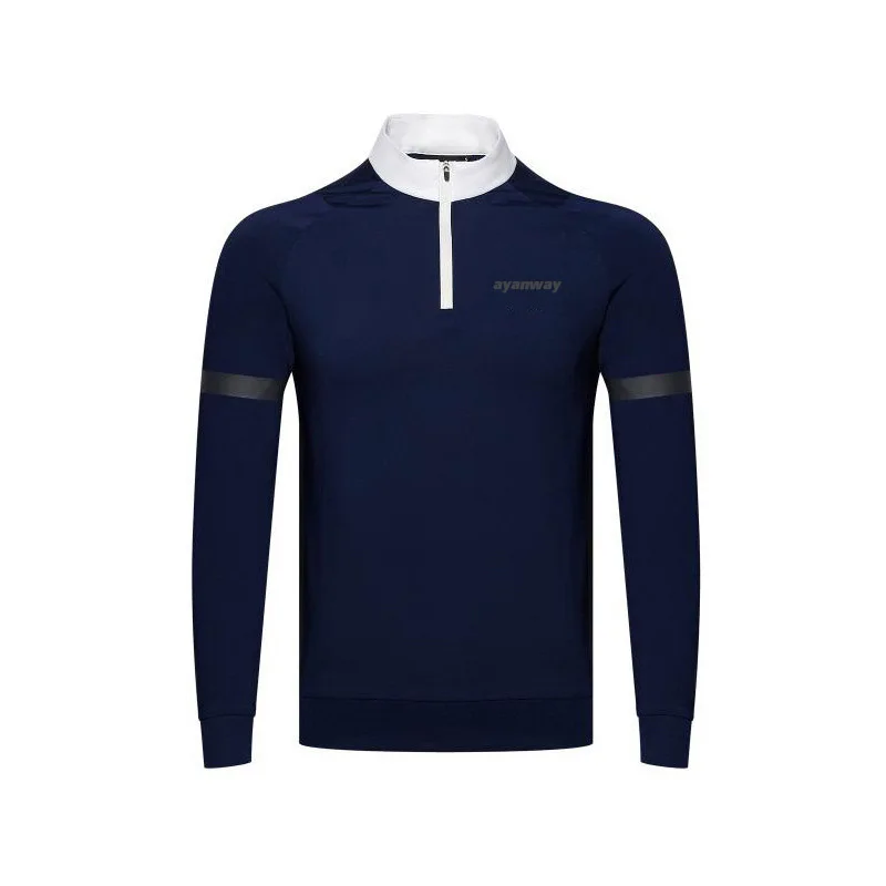 AYANWAY golf рубашка с длинными рукавами для мужчин зима осень весна мужские спортивные рубашки можно напечатать ваш логотип длинные рукава рубашка для гольфа мужская