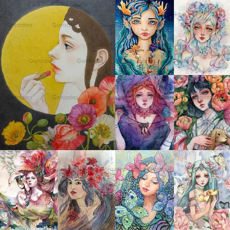 

5D Diy Beauty Cartoon Girl Diamond Painting Full Drill Cross Stitch Mosaic Rhinestone Embroidery Home Decoration Handmade Gifts