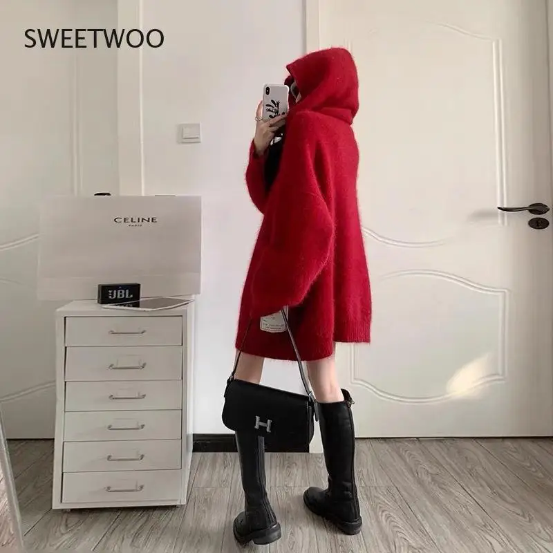 Женский плотный свитер с вырезами однотонный вязаный пуловер длинным рукавом