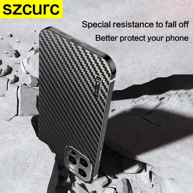 Funda de fibra de carbono Kevlar para tel&eacute;fono iPhone, carcasa ultra delgada de lujo de alta sensibilidad, antica&iacute;da, 12 mate, para modelos 13 Pro Max-4