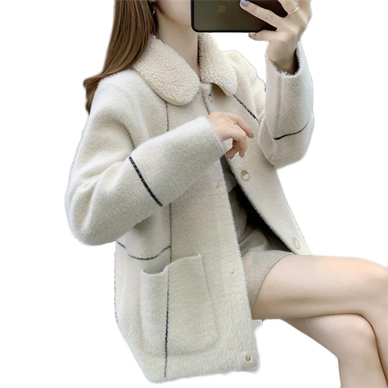 NEW Top Selling Product Youth Clothing Fur Outwear Women Shaggy Coat Autumn / Winter Imitate Mink Sashmere Tops High Quality 410