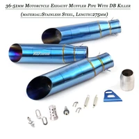 universal 38 51 mm head stainless steel vent muffler pipe with removable db killer motorcycle dirt bike exhaust silencer system