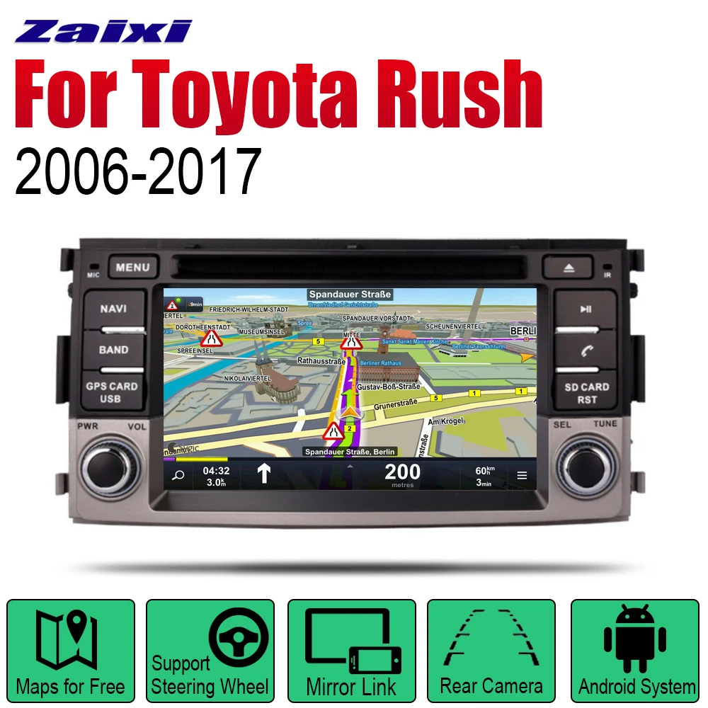 Автомагнитола ZaiXi 2 Din Android DVD для Toyota Rush 2006 ~ 2017 автомобильный мультимедийный плеер