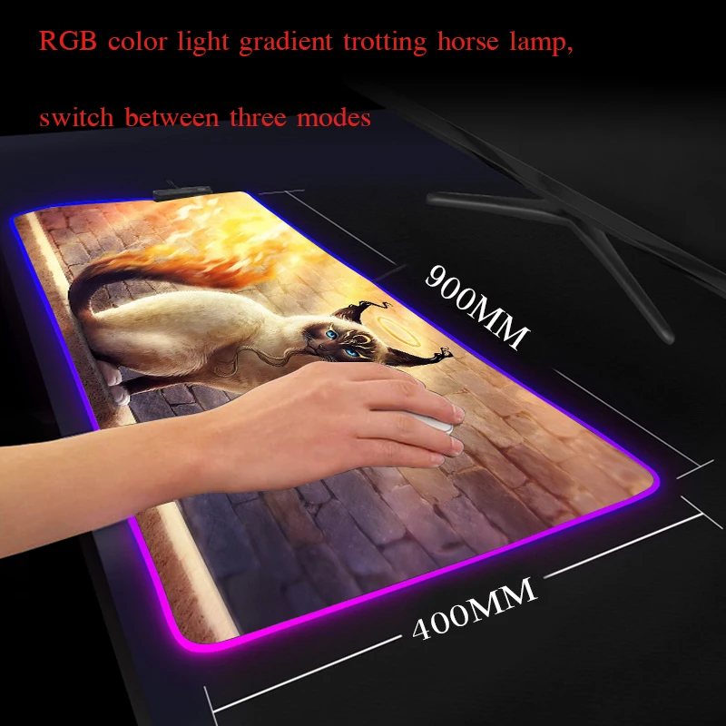 

XGZ One-piece Programming Anime Mouse Pad Pet Magic Beast USB Wired LED Colorful Lighting Oversized RGB Gaming Mouse/carpet