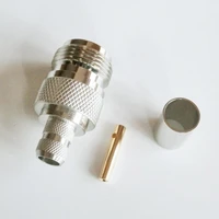 1 pcs rf coax connector socket n female crimp for rg5 rg6 lmr300 5dfb 5d fb cable plug rf coaxial straight brass nickel plated
