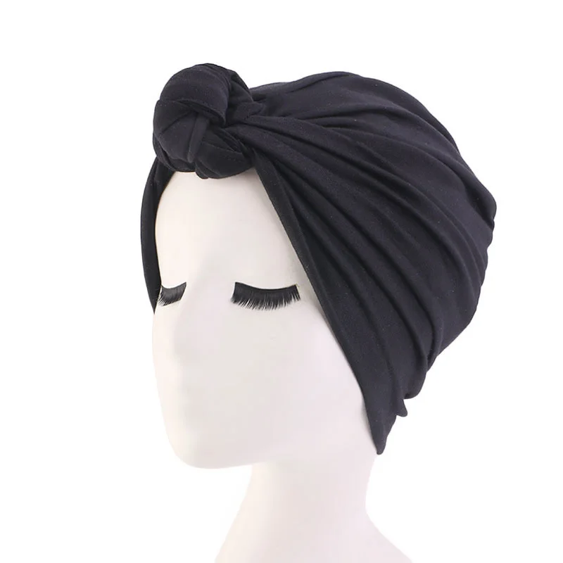 

New Knotted Turban Hat for Women Twist Knot India Hat Ladies Chemo Cap Fashion Headbands Women Hair Accessories twist headwrap