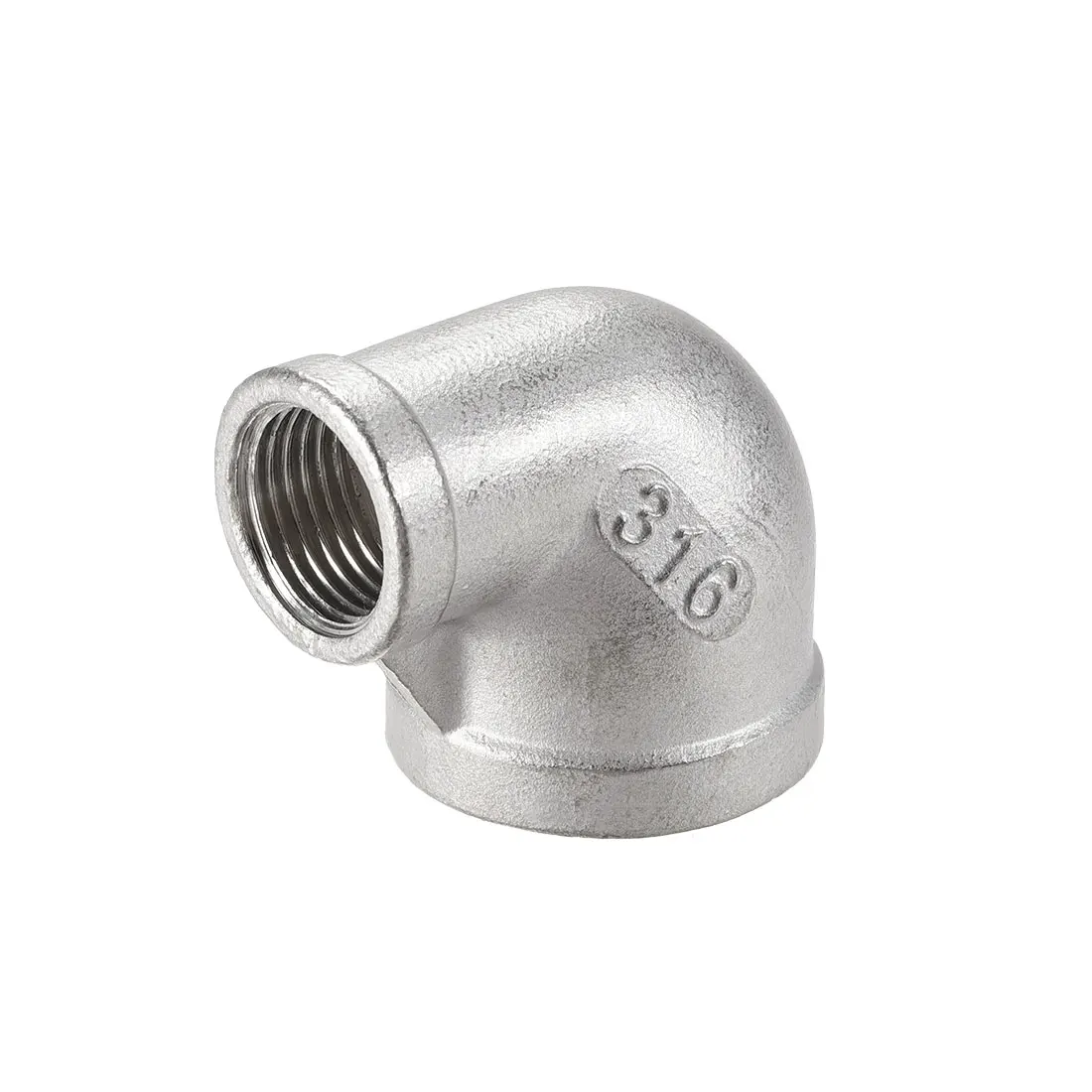 

uxcell Stainless Steel 316 Cast Pipe Fitting 90 Degree Elbow 1BSPT Female X 1/2BSPT Female Thread