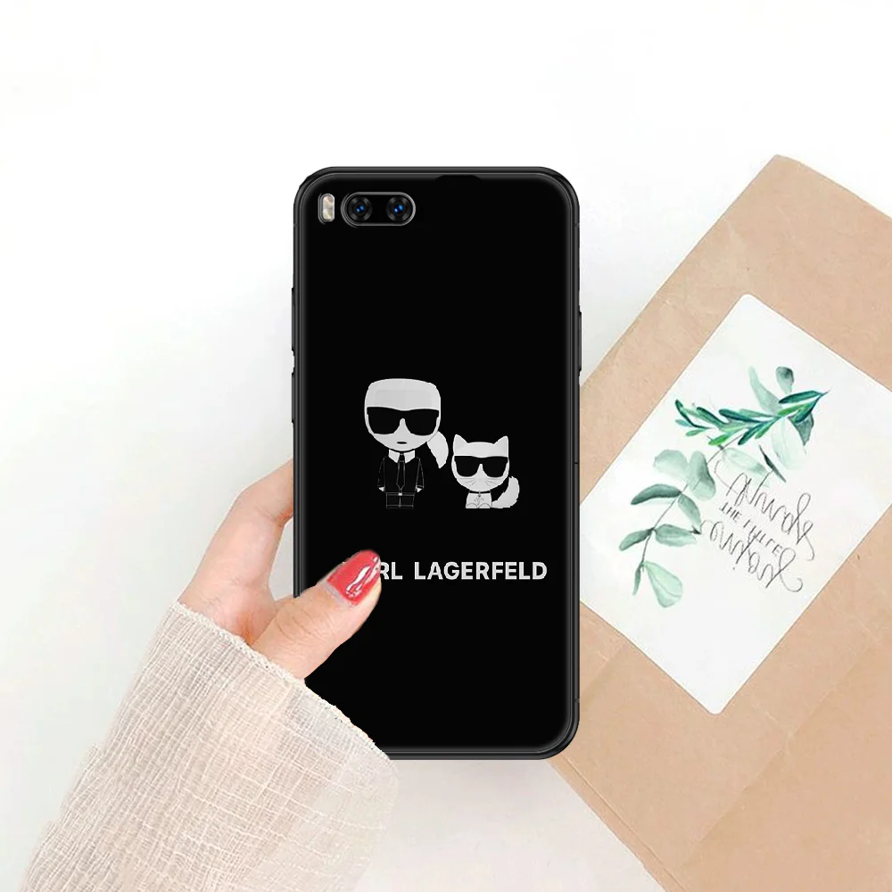 

Famous Artist KARLS Phone case For Xiaomi Mi Max Note 3 A2 A3 8 9 9T 10 Lite Pro Ultra black 3D bumper silicone back fashion