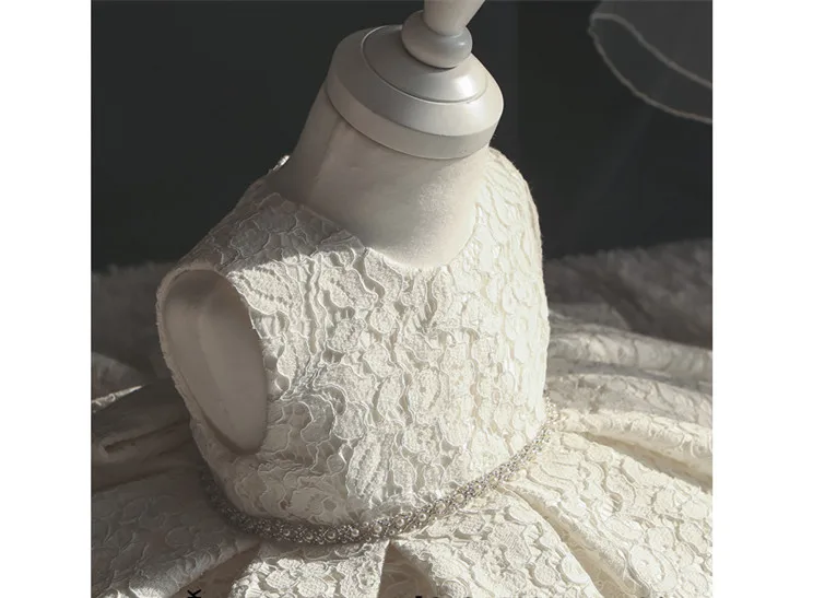 Кружевное платье с бусинами для маленьких девочек тюлевые платья крещения